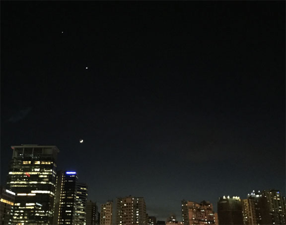 June 19 2015-moon, venus, jupiter